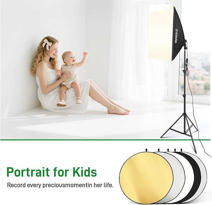 Photography Lighting kit with Backdrops, 8.5x10ft Backdrop Stands, Zyernar LED - Image 7