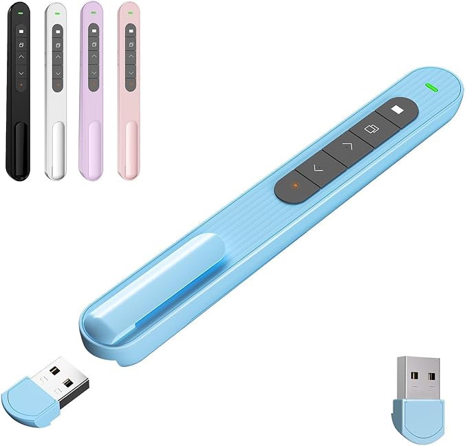 Presentation Clicker with Red Beam, 328ft Long-Range Wireless Presenter Remote by GUMENA