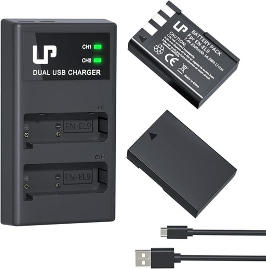 LP EN-EL9 EN EL9a Battery Charger Pack, D5000 Digital SLR Cameras by LP