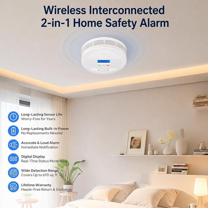 10-Year Sealed Battery Wireless Linked Home Safety Device, Whole-House - Image 4