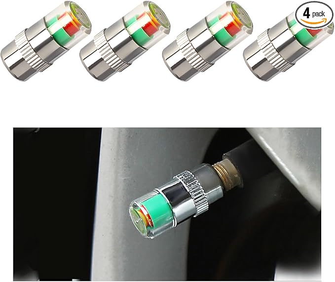 Yourkar 4 PCS Tire Pressure Monitor Valve Stem Caps, 2.4Bar 36PSI Car Tire by Unknown