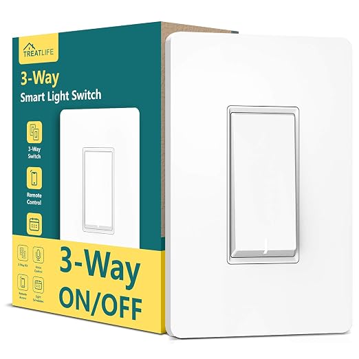 TREATLIFE 3-Way Smart Light Switch, 2.4GHz WiFi Smart Switch Compatible by TREATLIFE