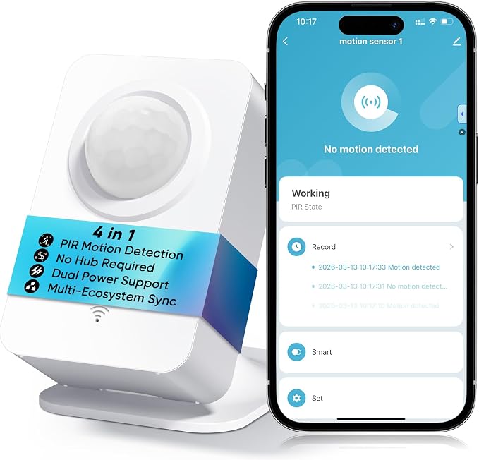 WiFi Motion Sensor, Smart PIR Motion Detector by COTINSE
