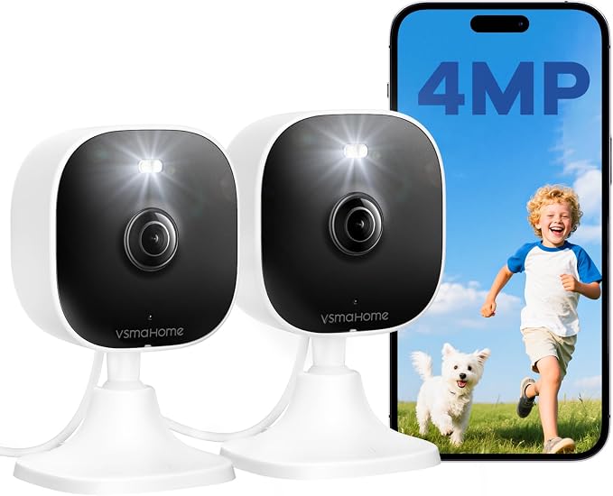 4MP Indoor Cameras for Home Security Outdoor, Home Security Camera System by VSMAHOME