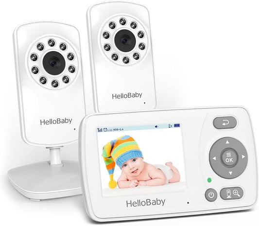 HelloBaby Monitor with 2 Cameras, 2.4'' Portable Travel Screen Baby Monitor No by HelloBaby