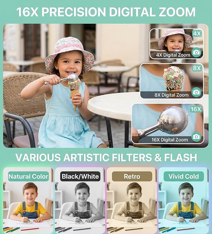 Digital Camera, FHD 1080P 44MP Compact Small Digital Camera - Image 4