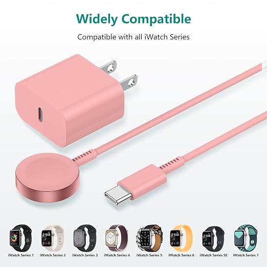 2Pack for Apple Watch Charger Cable, Magnetic Fast Charger to USB-C Cable 3FT - Image 6