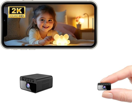 2K Mini Spy Camera WiFi Home Security Hidden Cam Wireless Battery Camera by XWEIUNION