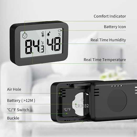 DOOMAY Mini Hygrometer Indoor Thermometer, Humidity Gauge - Image 7