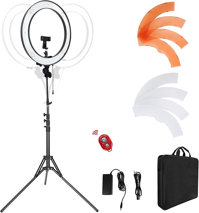 18-Inch Ring Light, 55W Dimmable 5500K Light by LDGHO