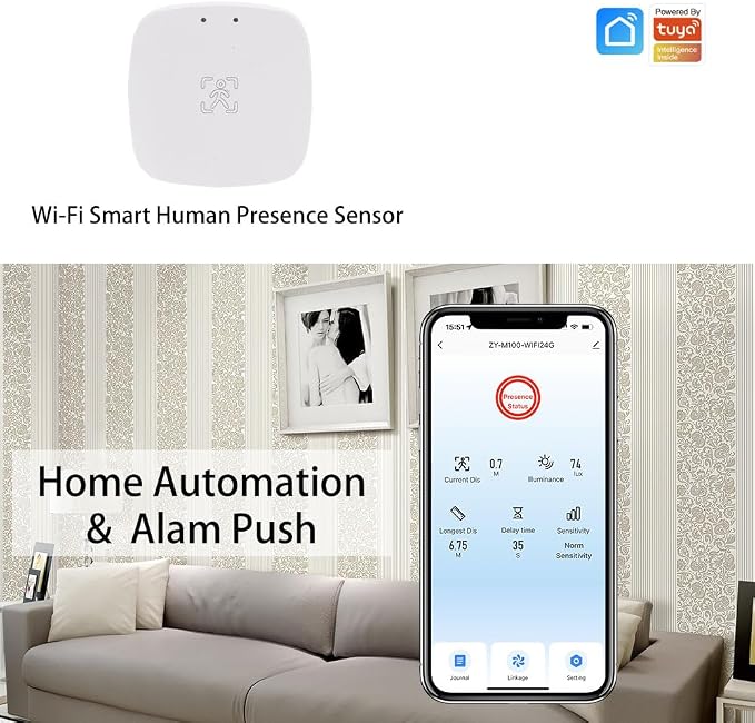 Presence Sensor, WenzhiIoT Smart Motion Sensor WiFi 24 GHz Radar MmWave - Image 3