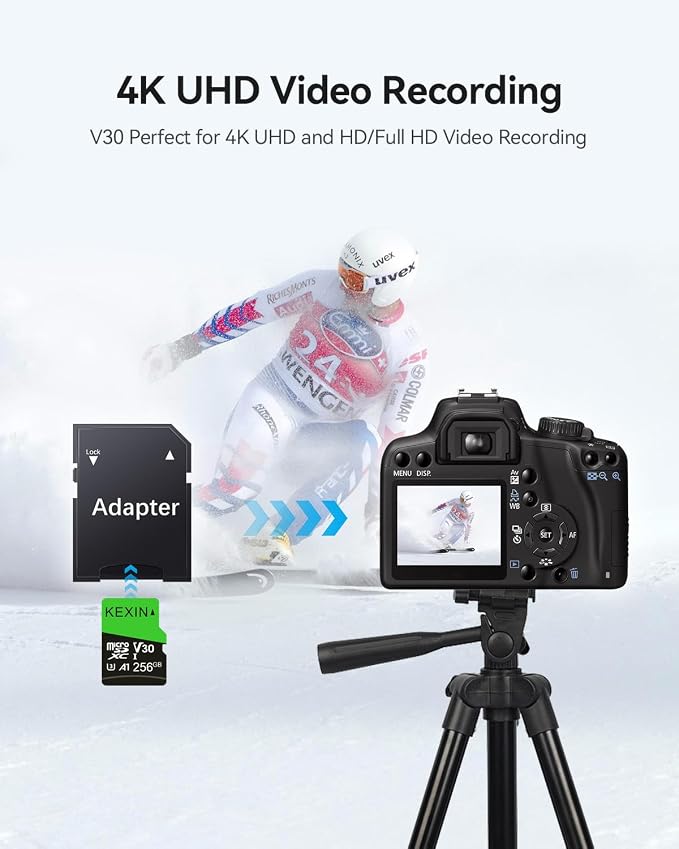 KEXIN 256GB Micro SD Card with SD Adapter microSDXC Memory Card UHS-I A1 V30 U3 - Image 6