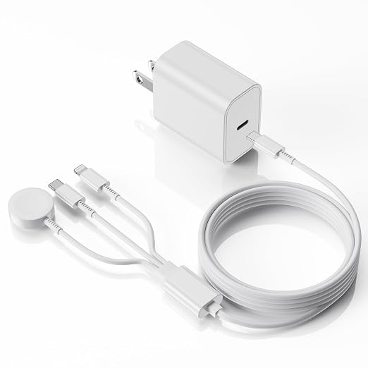 Upgraded Apple Watch Charger, 3 in 1 Magnetic iWatch Charger to USB C Cable 3ft by Gyusity