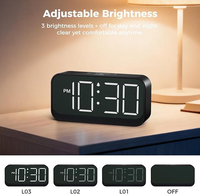 Acedeck Battery Operated Digital Clock: Cordless Small Alarm Clock - Image 5