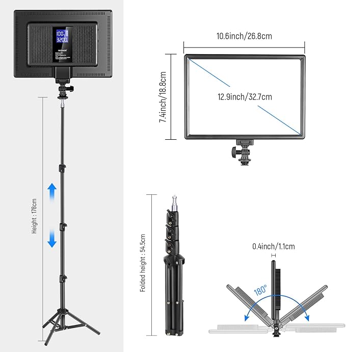 NEEWER 13" LED Video Light Panel, Studio Lighting Kit - Image 5