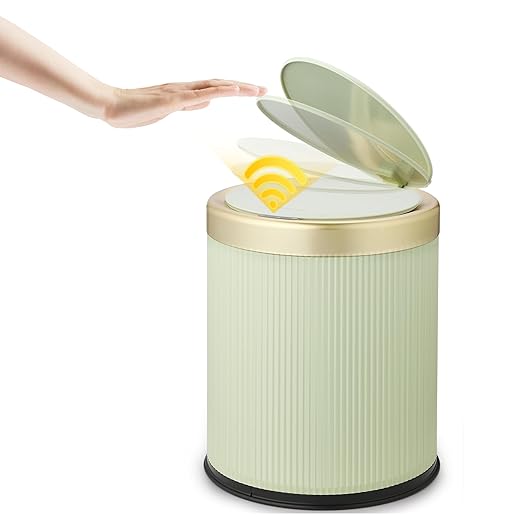 Motion Sensor Bathroom Trash Can Touchless, 3.7 Gallon Modern Automatic Garbage by Onlcuk