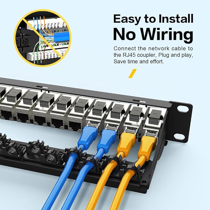 24Port Patch Panel Cat6 Keystone Patch Panel RJ45 Patch Panel Network Patch - Image 5