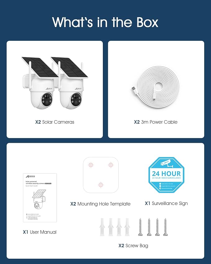 ANRAN Solar Security Cameras Wireless Outdoor, 2K Cameras - Image 9