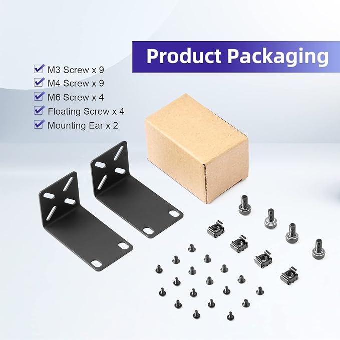 Rack Mount Kit for 12.6 inch Switches, Adjustable Rack Ears for Netgear - Image 5