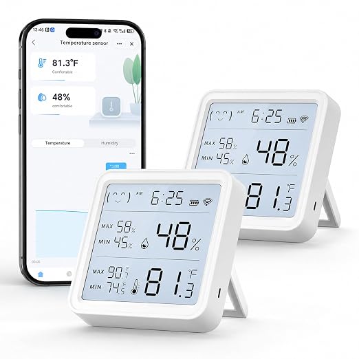 eMylo WiFi Thermometer Hygrometer 2 Pack, Smart Digital Indoor Temperature by eMylo