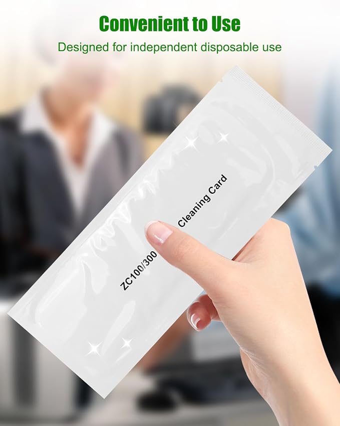 Cleaning Card Kit Fit for Zebra ZC Series ZC100 ZC150 ZC300 ZC350 ID Card - Image 5