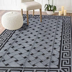 SAND MINE Reversible Mats, Plastic Straw Rug, Modern Area Rug, Large Floor Mat by SANDMIND
