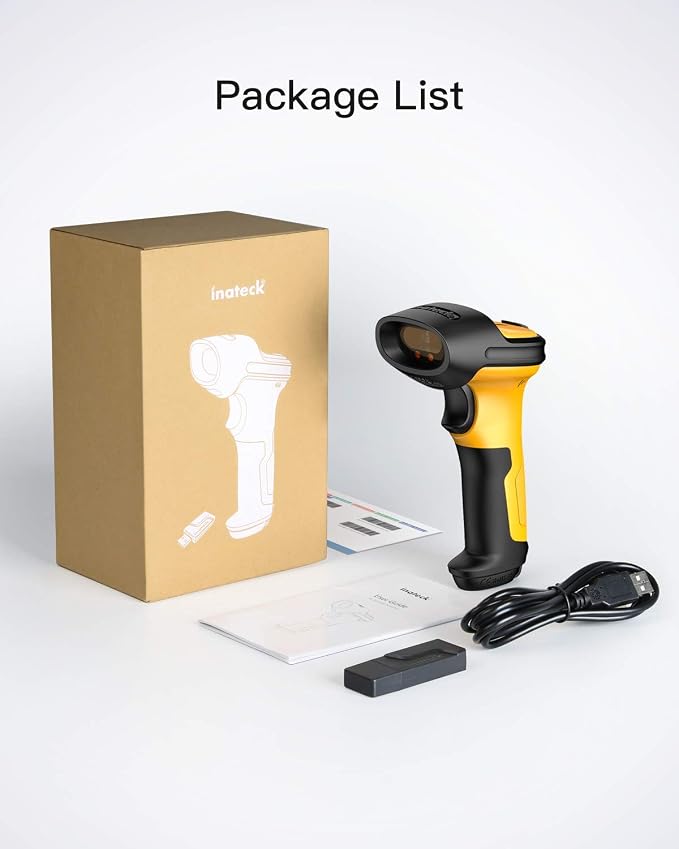 Inateck Barcode Scanner, Wireless Scanner, 2.4 GHz Adapter, 2600mAh Battery - Image 7