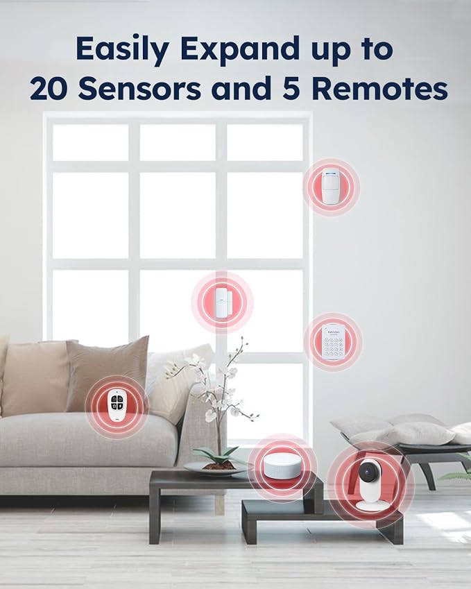 tolviviov Home Alarm System, 12 Pieces Smart Home Alarm Security System DIY No - Image 6