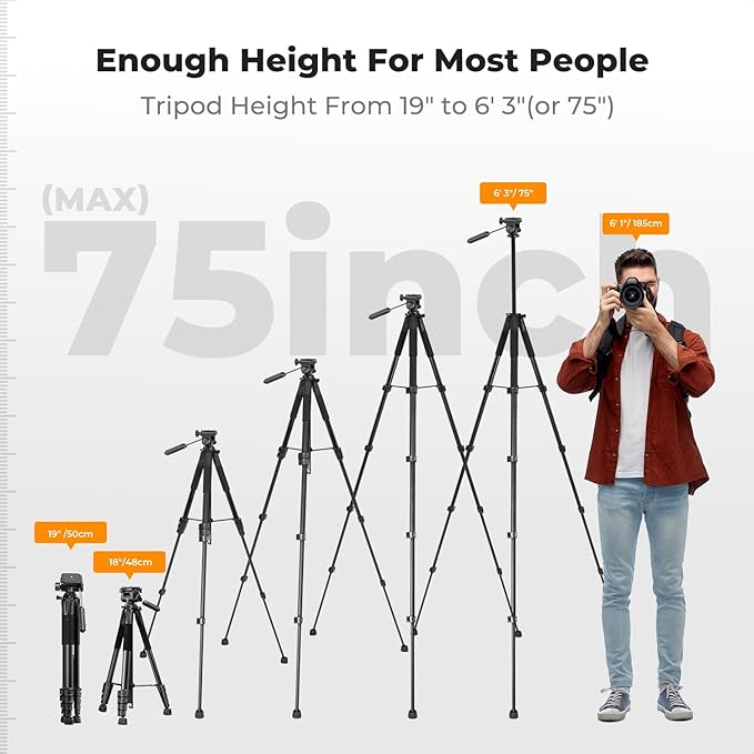 K&F CONCEPT Camera Tripod, Cellphone Clip - Image 4