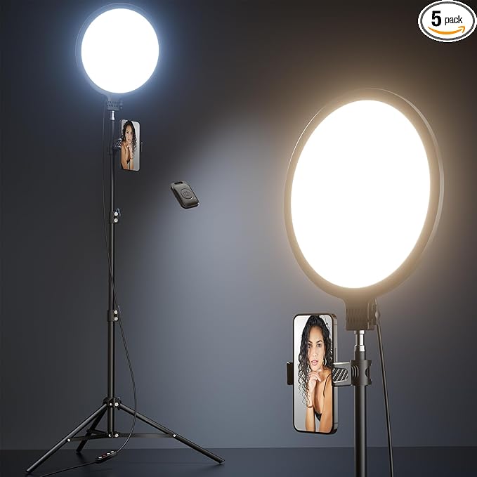 Weilisi 10.5" Ring Light with 69" Tripod Stand and Phone Holder Kit, by Weilisi