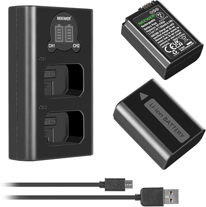 NEEWER NP-FW50 Camera Battery Charger Set Compatible - Image 8