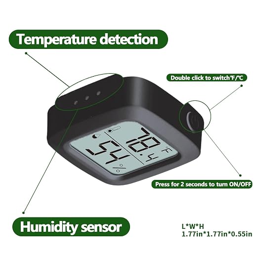 Black 2-Pack Reptile Thermometer and Hygrometer – Digital LCD Temp & Humidity - Image 2