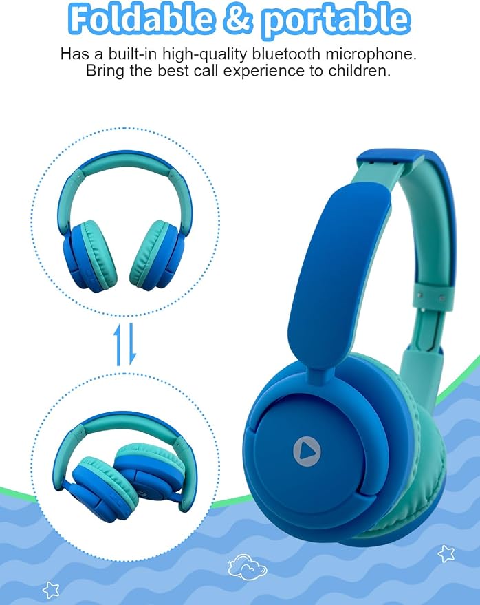 Kids Wireless Headphones, Kid Headphone Bluetooth, Foldable - Image 5