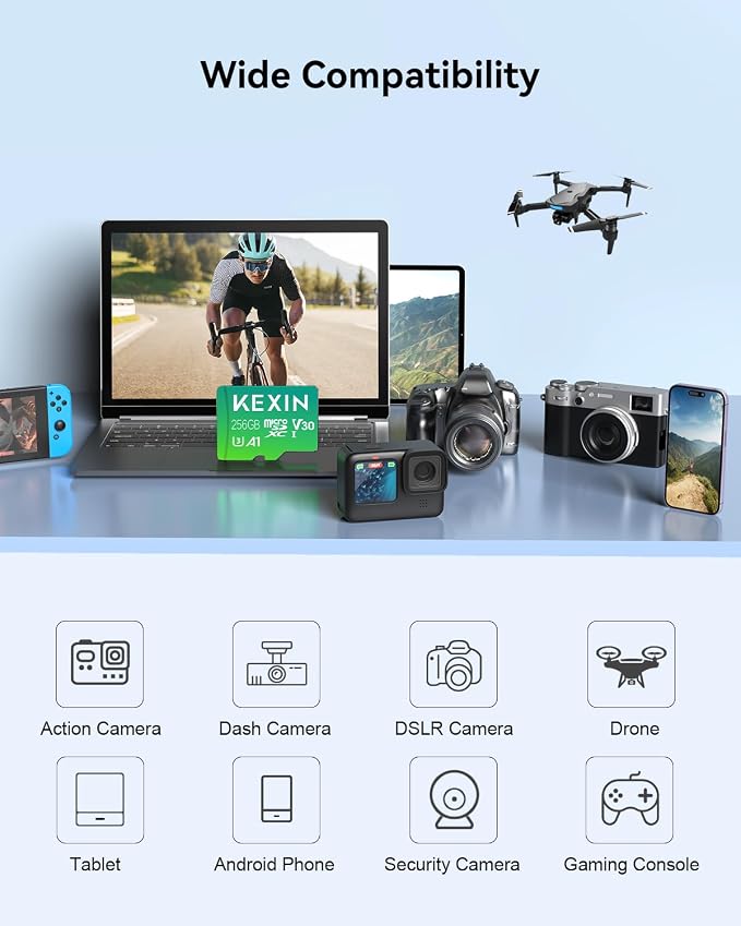 KEXIN 256GB Micro SD Card with Adapter - Image 5
