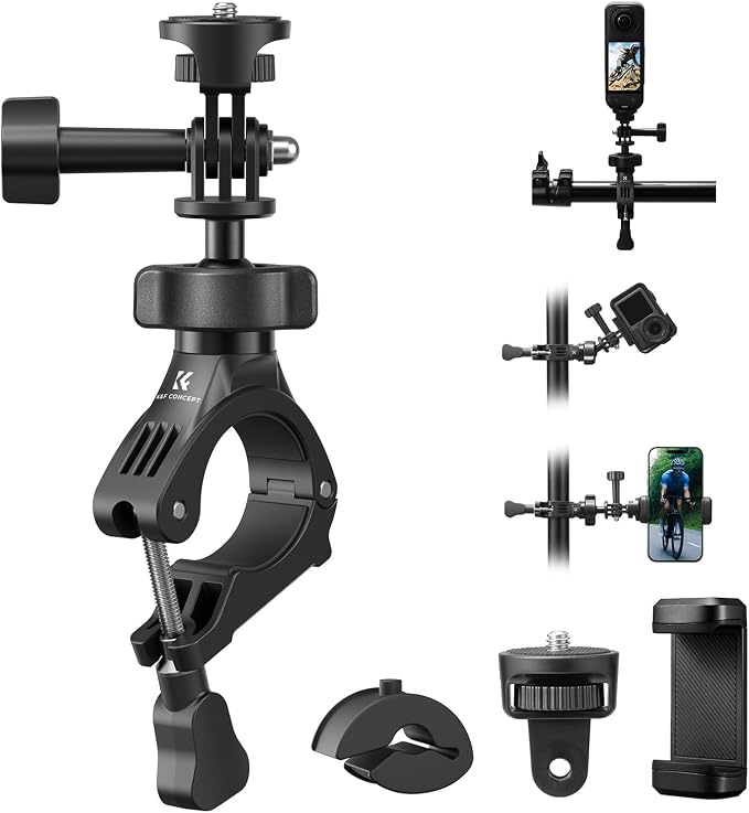 K&F CONCEPT Handlebar Bike Motorcycle Mount, 360° Rotation Camera Clamp Mount by KFCONCEPT
