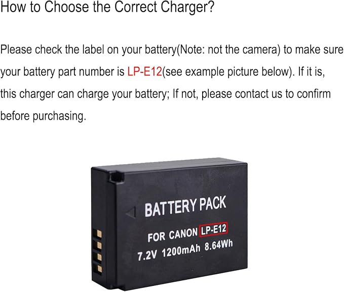 LP-E12 Battery Charger LPE12 LC-E12 - Image 2