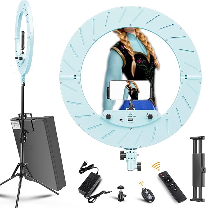 Ring Light 18 INCH Kit, 55W6700k Dimmable LED Light, Tripod Stand, Remote by JJJINAJIN18RINGLIGHT