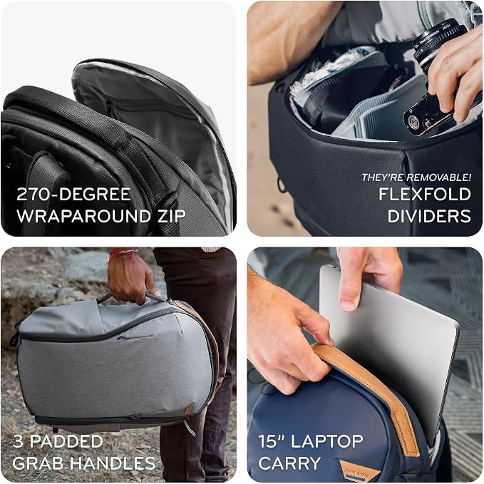 Peak Design Everyday Backpack Zip 15L, 270-Degree Zip, Dual Side Pockets - Image 3