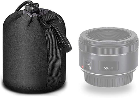 Selens Small Drawstring Lens Pouch Black Neoprene DSLR Camera Lens Bag by Selens