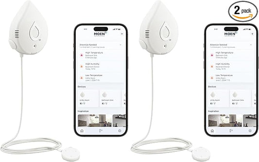 Moen Flo Smart Water Leak Detector, Drip or Flood Sensor Alarm by Moen