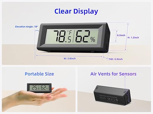 Small Digital Hygrometer, Humidity Meter, Indoor Thermometer, Room Temperature - Image 2