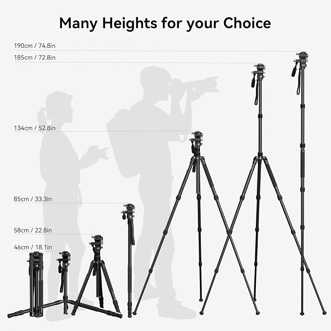 SmallRig CT195 Video Tripod Kit, Max Load 15kg / 33Ibs - Image 8