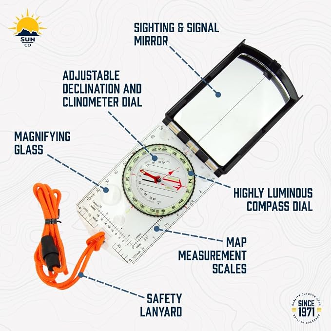Sun Company ProSight Sighting Map Compass - Image 9