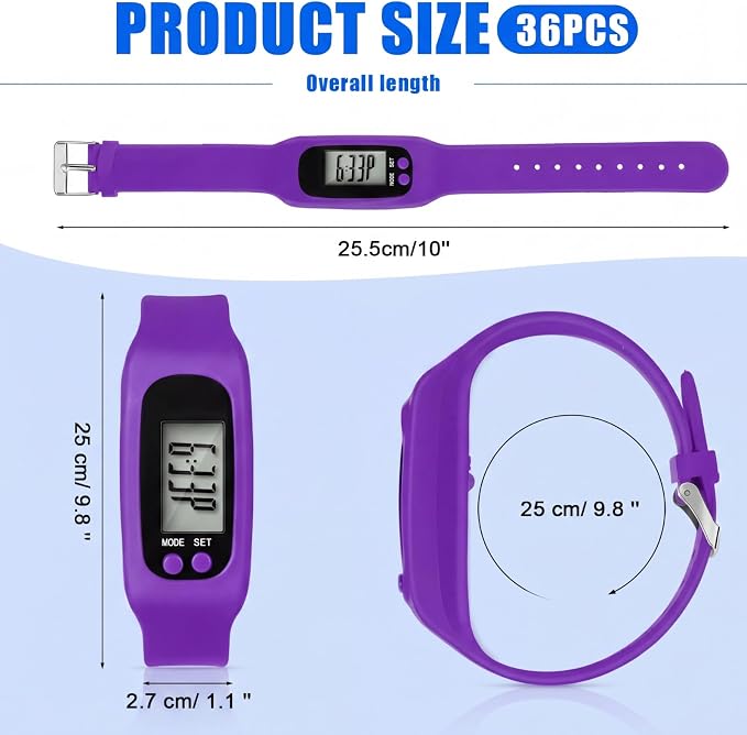 Geyoga Pedometer for Walking Steps and Miles Pedometer Watch Silicone Steps - Image 2