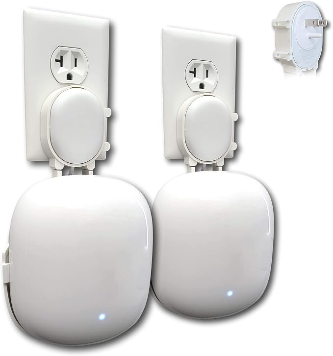 The Nest WiFi Pro Genie Wall Mount Outlet Holder Stand | Lowest Profile | Open by MountGenie