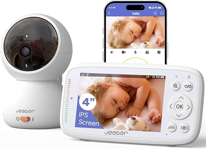 1080P WiFi Baby Monitor with Camera and Audio, Pan-Tilt-Zoom Video Camera by Jeeber