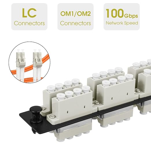 LC/MM Fiber Patch Panel, 6 Multimode Gray 4 Channels LC Adapters, 24 Fiber Ports - Image 2