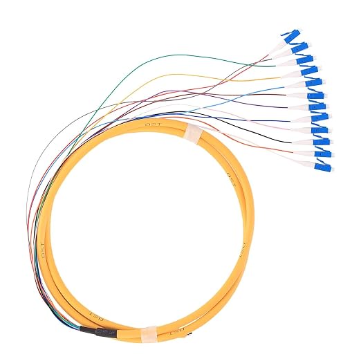 1.5 Meter 12 Strand SingleMode 9/125 LC-UPC Fiber Pigtail, 12 Color-Coded LC by ProfessionalFiberNetworkDevicemanufacturer