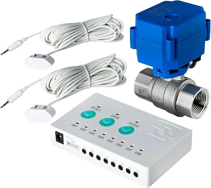 iSpring LS43 Water Leak Detector Alarm System, Automatic Shut-Off Valve and 2 by iSpring