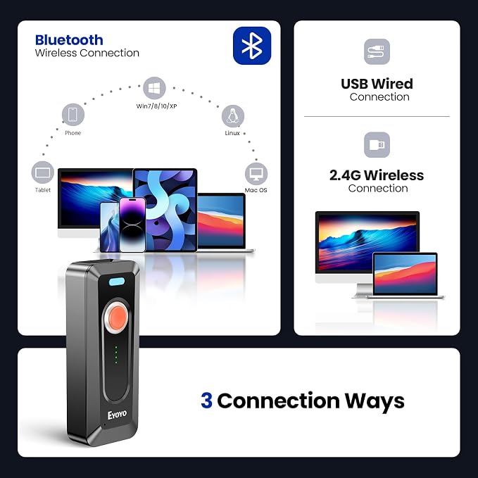 Eyoyo Portable 2D Bluetooth Barcode Scanner - Image 4